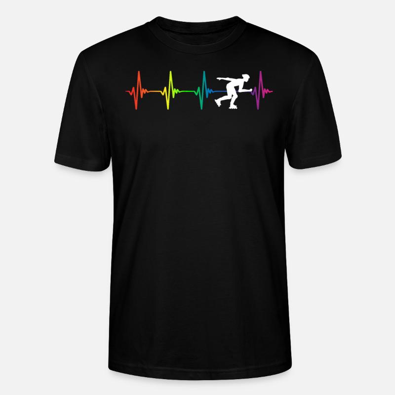 Pulsation cardiaque arc-en-rouleau - T-shirt bio CRAFTER Stanley Stella Unisexe - noir