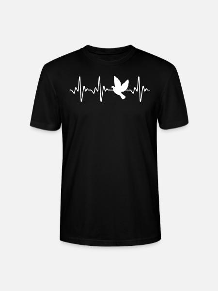 Pigeon Heartbeat - Stanley/Stella Unisex Bio-T-Shirt CRAFTER - Schwarz
