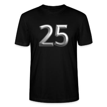 Silver wedding wedding 25 years gift - Stanley/Stella CRAFTER Unisex Organic T-Shirt - black - Front - Alina (178cm) & Michal (187cm)