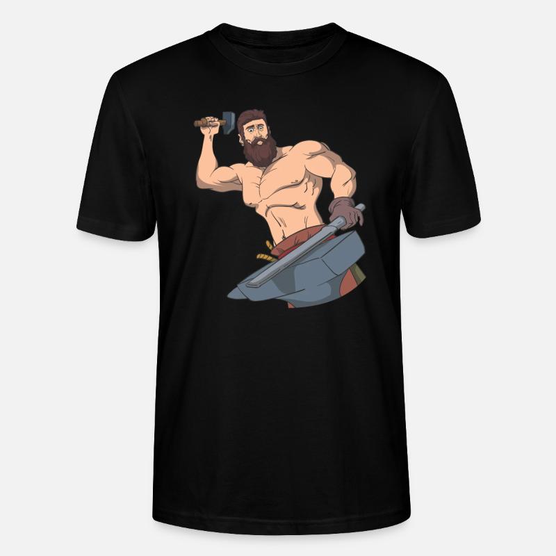 Schmied Amboss Hammer Schwert - Stanley/Stella Unisex Bio-T-Shirt CRAFTER - Schwarz