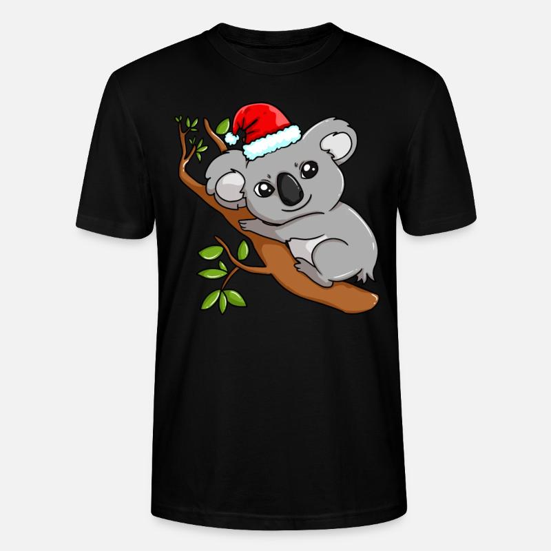 Koala Panda Panda Noël drôle - T-shirt bio CRAFTER Stanley Stella Unisexe - noir