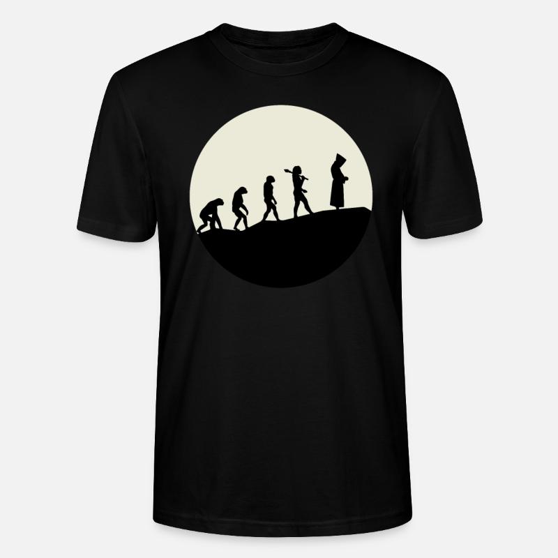 Monks Evolution Moon - Stanley/Stella CRAFTER Unisex Organic T-Shirt - black