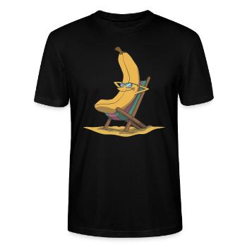 Banane dans une chaise longue - T-shirt bio CRAFTER Stanley Stella Unisexe - noir - Devant - Alina (178cm) & Michal (187cm)