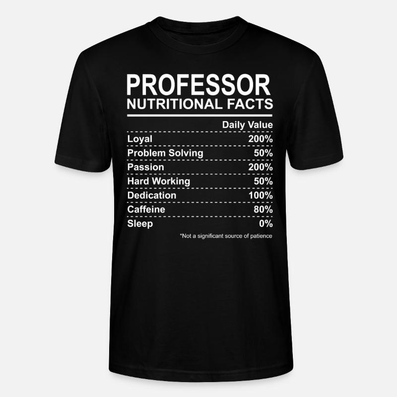 Professor Nutritional Facts - Stanley/Stella Unisex Bio-T-Shirt CRAFTER - Schwarz