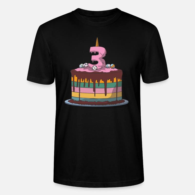 Geburtstagstorte Kindergeburtstag 3. Geburtstag - Stanley/Stella Unisex Bio-T-Shirt CRAFTER - Schwarz