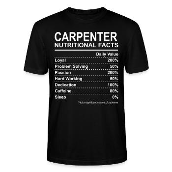 Carpenter Nutritional Facts - T-shirt bio CRAFTER Stanley Stella Unisexe - noir - Devant - Alina (178cm) & Michal (187cm)