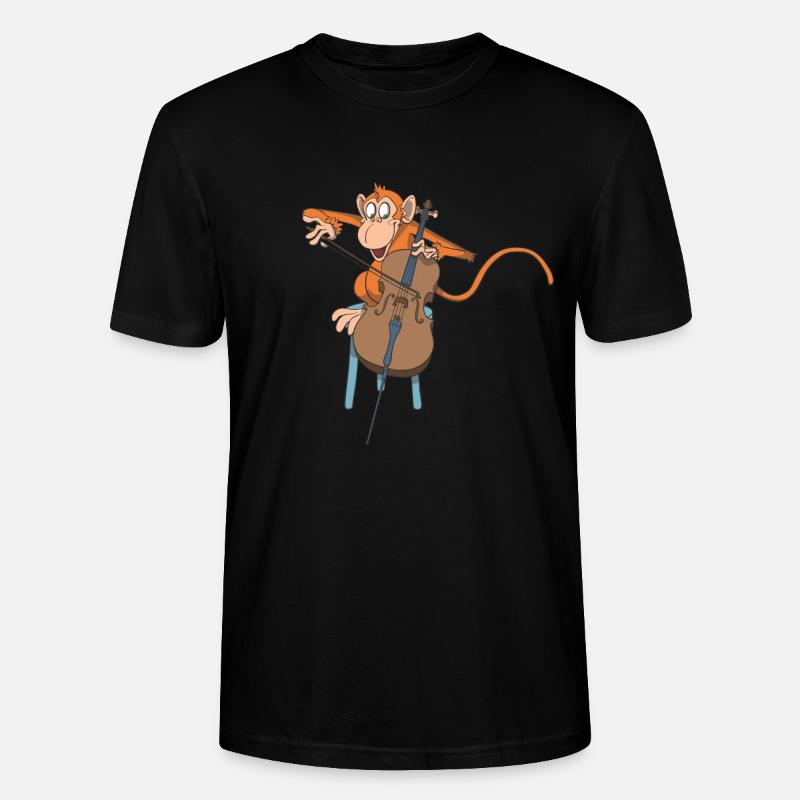 Singe joue du violoncelle - T-shirt bio CRAFTER Stanley Stella Unisexe - noir