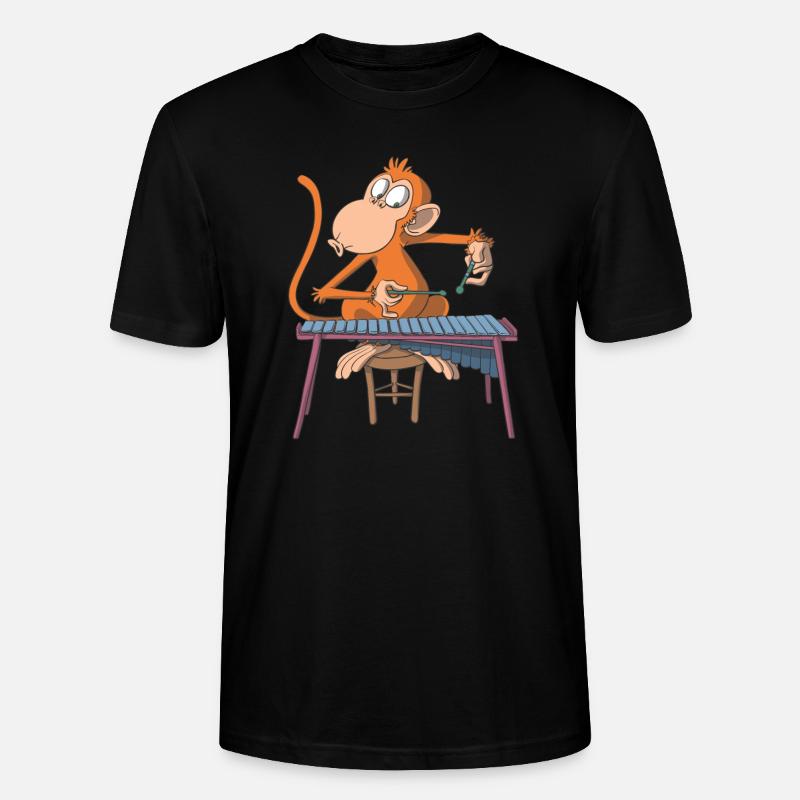 Affe spielt Marimba Xylophon - Stanley/Stella Unisex Bio-T-Shirt CRAFTER - Schwarz