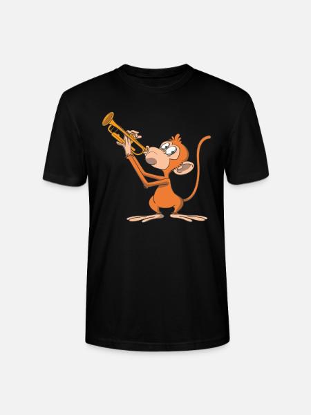Affe spielt Trompete - Stanley/Stella Unisex Bio-T-Shirt CRAFTER - Schwarz