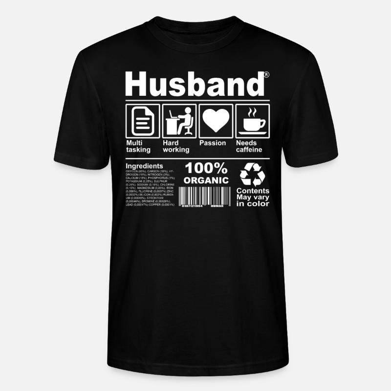 Husband - Stanley/Stella Unisex Bio-T-Shirt CRAFTER - Schwarz