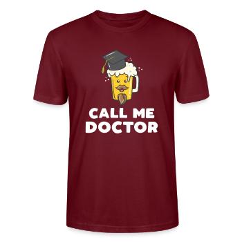 Geschenk voor doctoraat proefschrift - Stanley/Stella Uniseks bio-T-shirt CRAFTER - bourgognerood - Voor - Alina (178cm) & Michal (187cm)