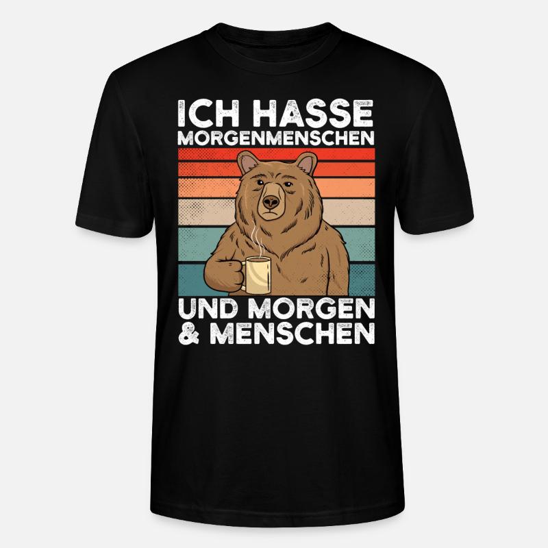 Ich hasse Morgenmenschen - Stanley/Stella Unisex Bio-T-Shirt CRAFTER - Schwarz