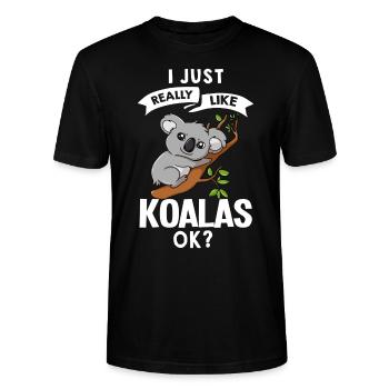 Koala Bear Baby Funny Marsupial Australia - Stanley/Stella CRAFTER Unisex Organic T-Shirt - black - Front - Alina (178cm) & Michal (187cm)