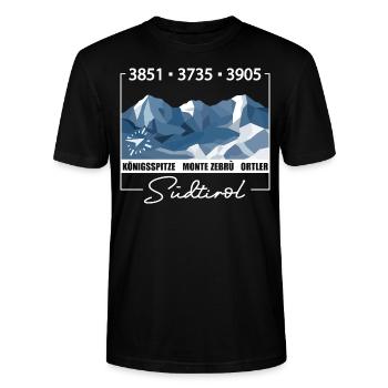 Ortler Monte Zebru Königsspitze Südtirol Italien - Stanley/Stella Unisex Bio-T-Shirt CRAFTER - Schwarz - Vorne - Alina (178cm) & Michal (187cm)
