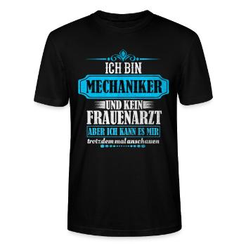 Mechaniker - Stanley/Stella Unisex Bio-T-Shirt CRAFTER - Schwarz - Vorne - Alina (178cm) & Michal (187cm)