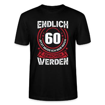 60 Geschenk Erwachsen Werden 60. Geburtstag Mann - Stanley/Stella Unisex Bio-T-Shirt CRAFTER - Schwarz - Vorne - Alina (178cm) & Michal (187cm)