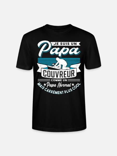 Je Suis Un Papa Couvreur - T-shirt bio CRAFTER Stanley Stella Unisexe - noir