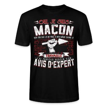 Maçon Maçonnerie Humour Macon - T-shirt bio CRAFTER Stanley Stella Unisexe - noir - Devant - Alina (178cm) & Michal (187cm)