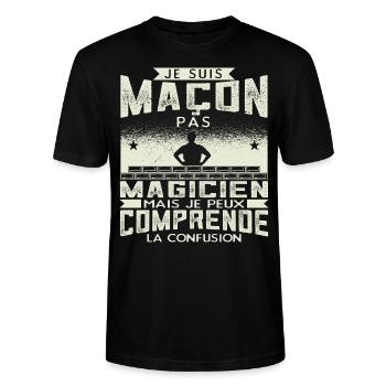 Maçon Maçonnerie Humour Macon - T-shirt bio CRAFTER Stanley Stella Unisexe - noir - Devant - Alina (178cm) & Michal (187cm)