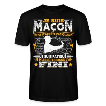 Maçon Maçonnerie Macon - T-shirt bio CRAFTER Stanley Stella Unisexe - noir - Devant - Alina (178cm) & Michal (187cm)