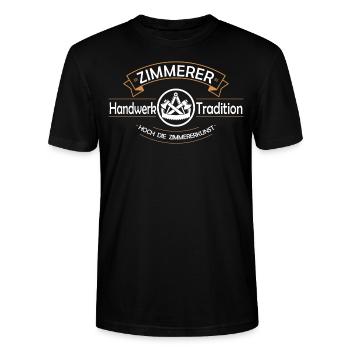 Zimmerer Handwerk Tradition - Stanley/Stella Unisex Bio-T-Shirt CRAFTER - Schwarz - Vorne - Alina (178cm) & Michal (187cm)