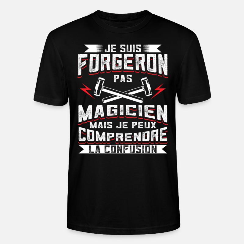 Forgeron Forger - T-shirt bio CRAFTER Stanley Stella Unisexe - noir