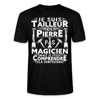 Tailleur de Pierre - T-shirt bio CRAFTER Stanley Stella Unisexe - noir - Devant - Alina (178cm) & Michal (187cm)