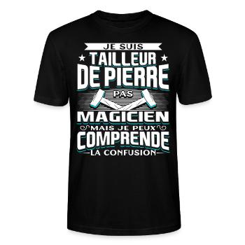Tailleur de Pierre - T-shirt bio CRAFTER Stanley Stella Unisexe - noir - Devant - Alina (178cm) & Michal (187cm)