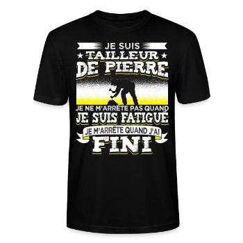 Tailleur de Pierre - T-shirt bio CRAFTER Stanley Stella Unisexe - noir - Devant - Alina (178cm) & Michal (187cm)