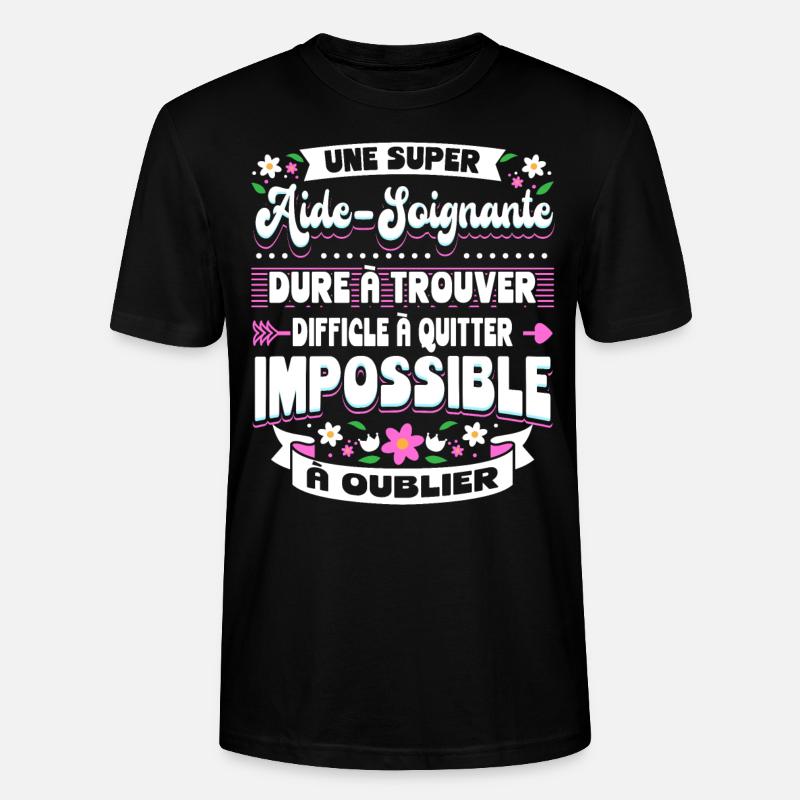 Aide Soignante Aides Soignants - T-shirt bio CRAFTER Stanley Stella Unisexe - noir