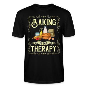 Backen Anfänger Rezepte Bäcker Mehl Bäckerei - Stanley/Stella Unisex Bio-T-Shirt CRAFTER - Schwarz - Vorne - Alina (178cm) & Michal (187cm)