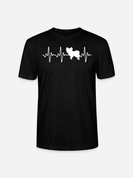 Papillon Heartbeat - Stanley/Stella CRAFTER Unisex Organic T-Shirt - black