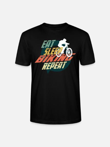 EAT SLEEP BIKING REPEAT - Stanley/Stella CRAFTER Unisex Organic T-Shirt - black