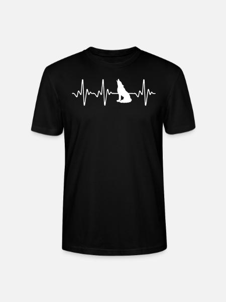 Wolf Heartbeat - Stanley/Stella CRAFTER Unisex Organic T-Shirt - black