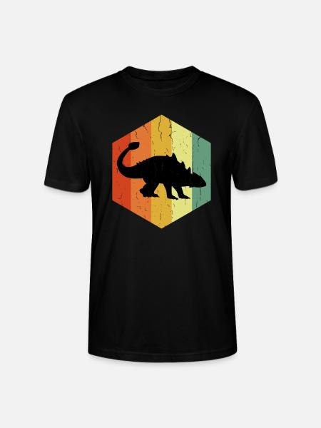 Distressed Ankylosaurus Ankylosaurus Hexagon - Stanley/Stella CRAFTER Unisex Organic T-Shirt - black