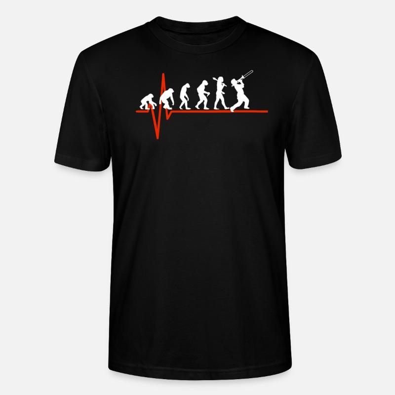 Trombone Heartbeat - EVOLUTION OF TROMBONE - Stanley/Stella Unisex Bio-T-Shirt CRAFTER - Schwarz