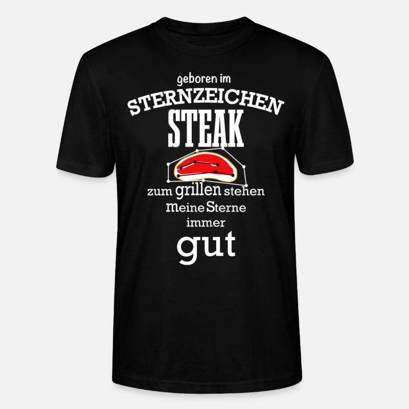 Sternzeichen Steak - Stanley/Stella Unisex Bio-T-Shirt CRAFTER - Schwarz