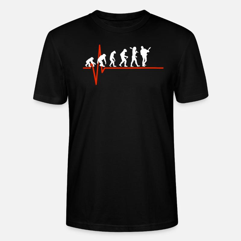 E-Guitar Heartbeat - EVOLUTION DE E-GUITAR - T-shirt bio CRAFTER Stanley Stella Unisexe - noir