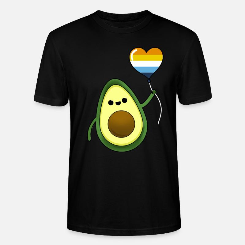 Avocado mit Aroace Pride Luftballon - Stanley/Stella Unisex Bio-T-Shirt CRAFTER - Schwarz
