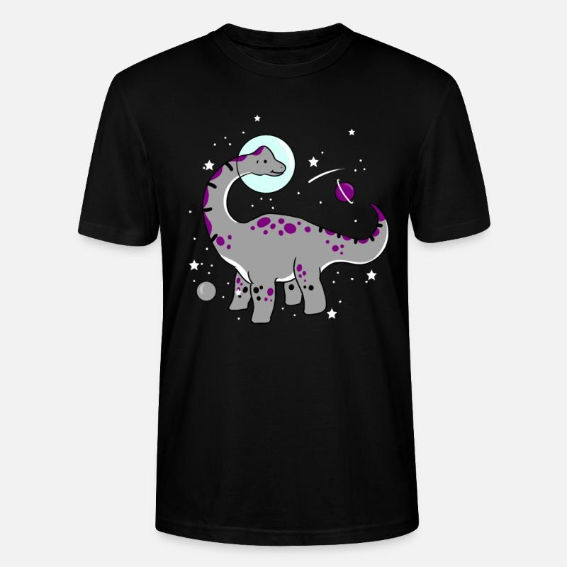 Ace Pride Dinosaurier Asexual Space - Stanley/Stella Unisex Bio-T-Shirt CRAFTER - Schwarz