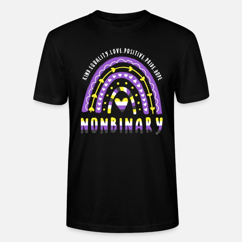Nonbinary Pride Arc-en-ciel non binaire - T-shirt bio CRAFTER Stanley Stella Unisexe - noir