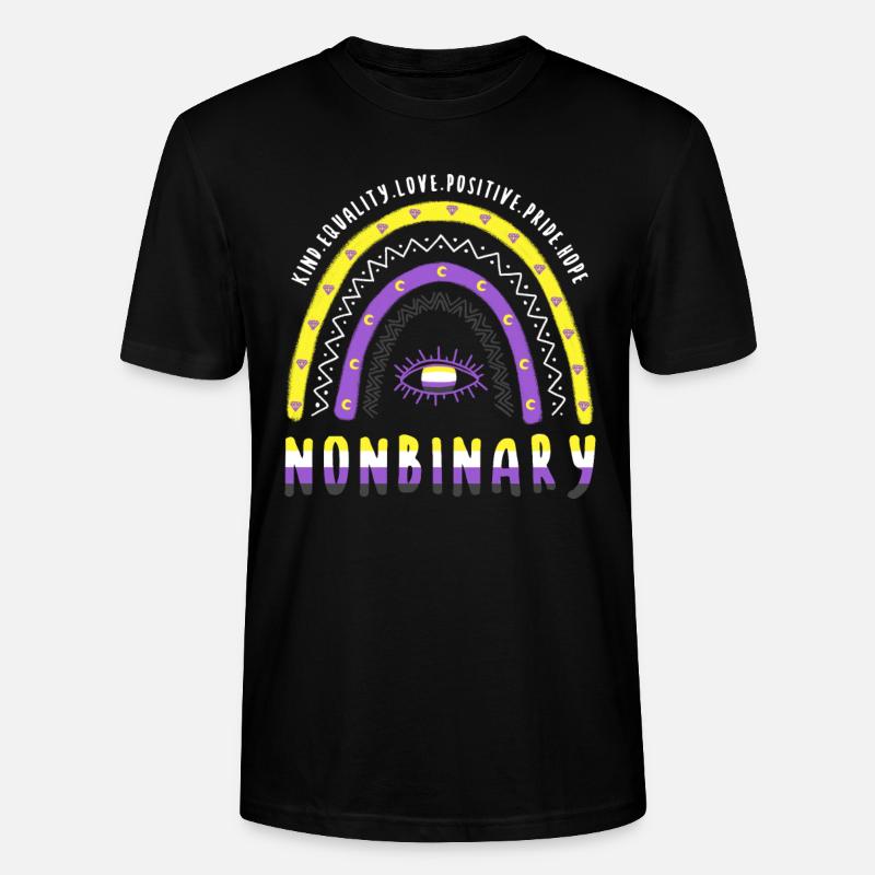 Boho Regenbogen Nonbinary - Stanley/Stella Unisex Bio-T-Shirt CRAFTER - Schwarz