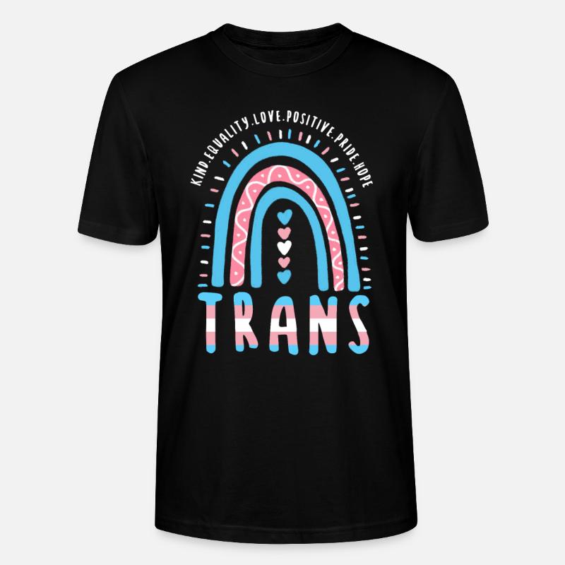 Transgender Saying Trans Boho Rainbow - Stanley/Stella CRAFTER Unisex Organic T-Shirt - black