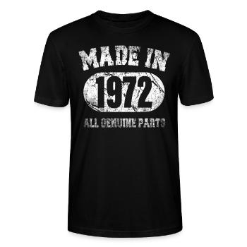 hergestellt 1972 - Stanley/Stella Unisex Bio-T-Shirt CRAFTER - Schwarz - Vorne - Alina (178cm) & Michal (187cm)