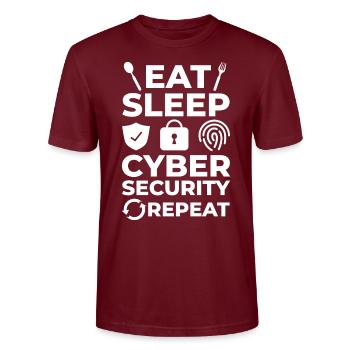 Cyber Security Information Computer Sicherheit - Stanley/Stella Unisex Bio-T-Shirt CRAFTER - Burgunderrot - Vorne - Alina (178cm) & Michal (187cm)