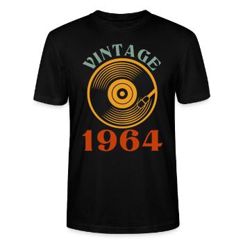 58 Geburtstag Jahrgang 1964 - Stanley/Stella Unisex Bio-T-Shirt CRAFTER - Schwarz - Vorne - Alina (178cm) & Michal (187cm)