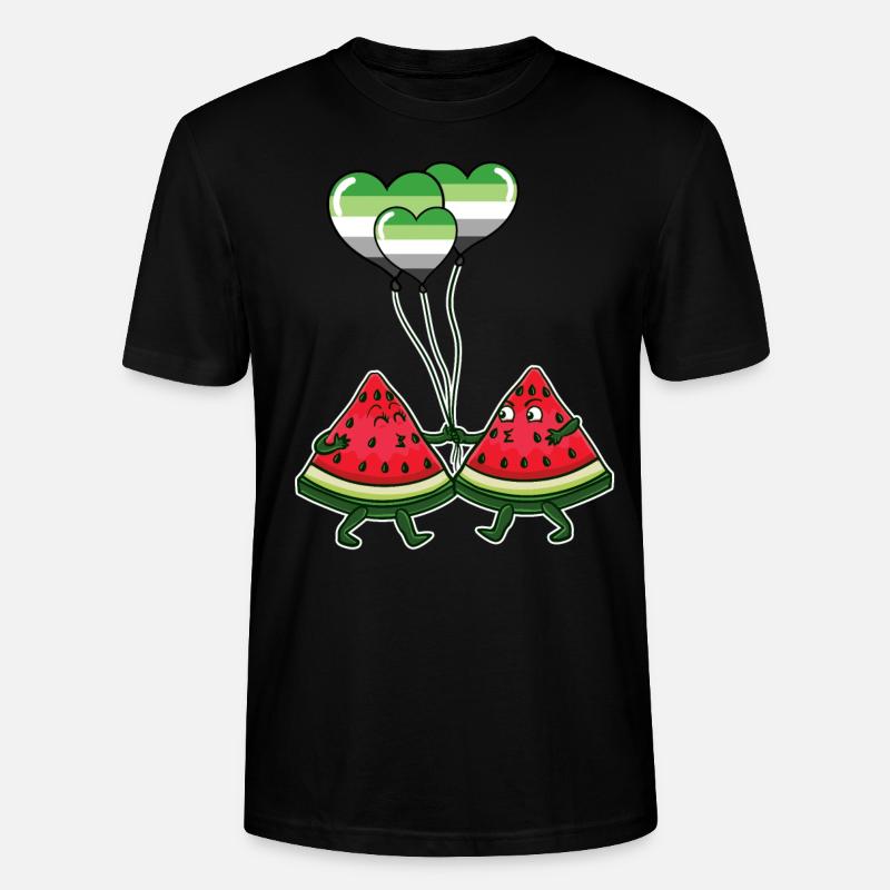 Pärchen Wassermelone Aromantic Pride - Stanley/Stella Unisex Bio-T-Shirt CRAFTER - Schwarz