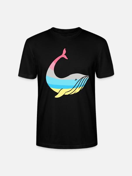 Whale Genderflux Pride - Stanley/Stella CRAFTER Unisex Organic T-Shirt - black