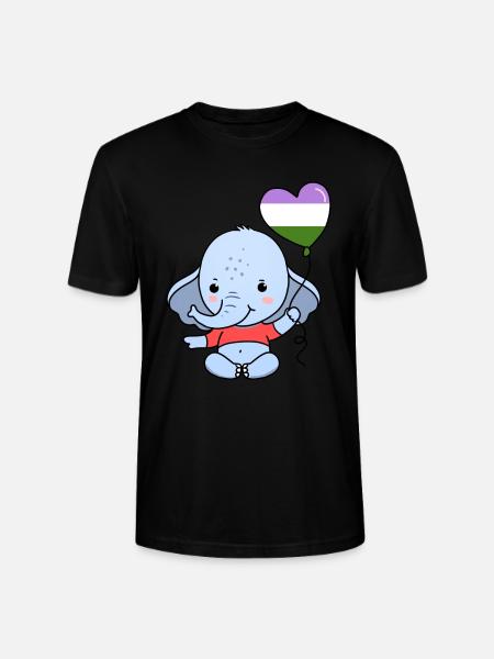 Elephant Heart Balloon Genderqueer Pride - Stanley/Stella CRAFTER Unisex Organic T-Shirt - black
