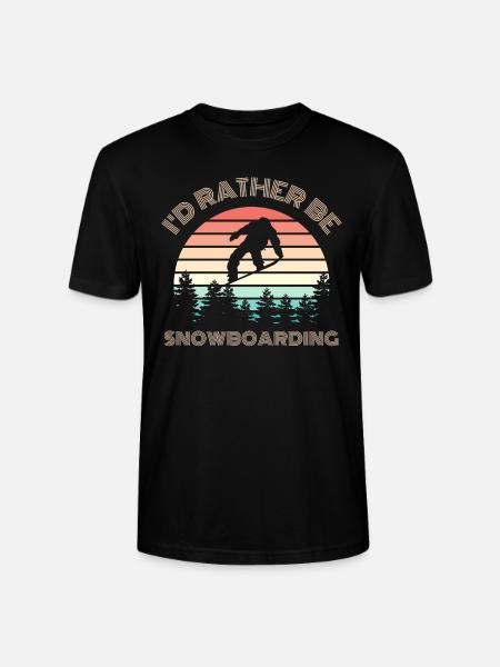 I'D RATHER be Snowboarding Spruch - Stanley/Stella Unisex Bio-T-Shirt CRAFTER - Schwarz